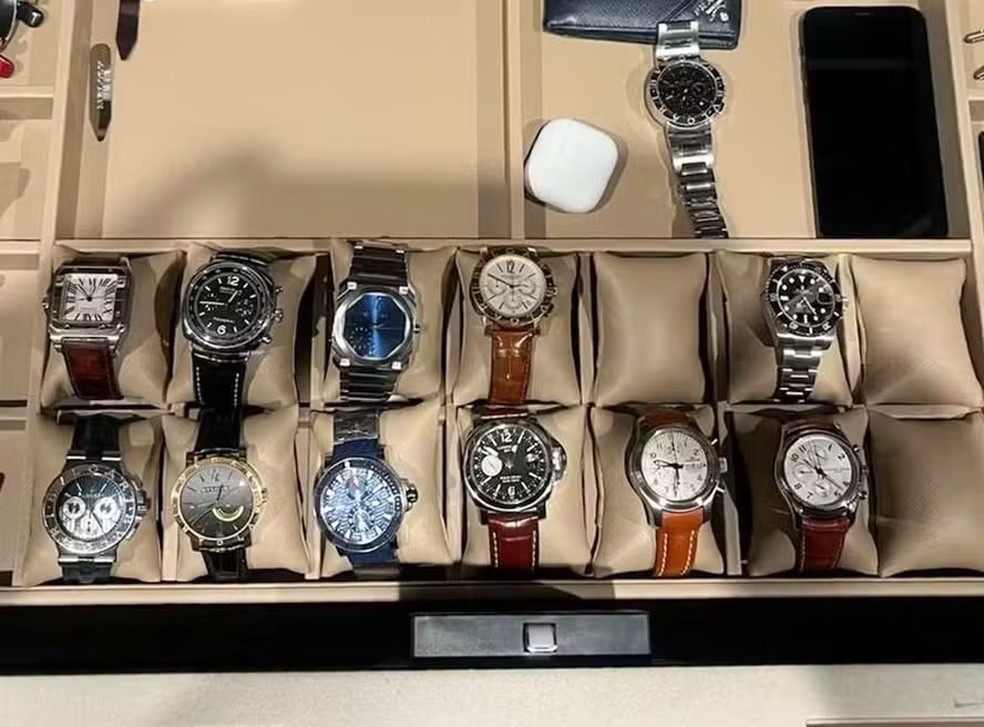 Relógios apreendidos durante nova fase da Operação Compliance Zero — Foto: Reprodução/Polícia Federal