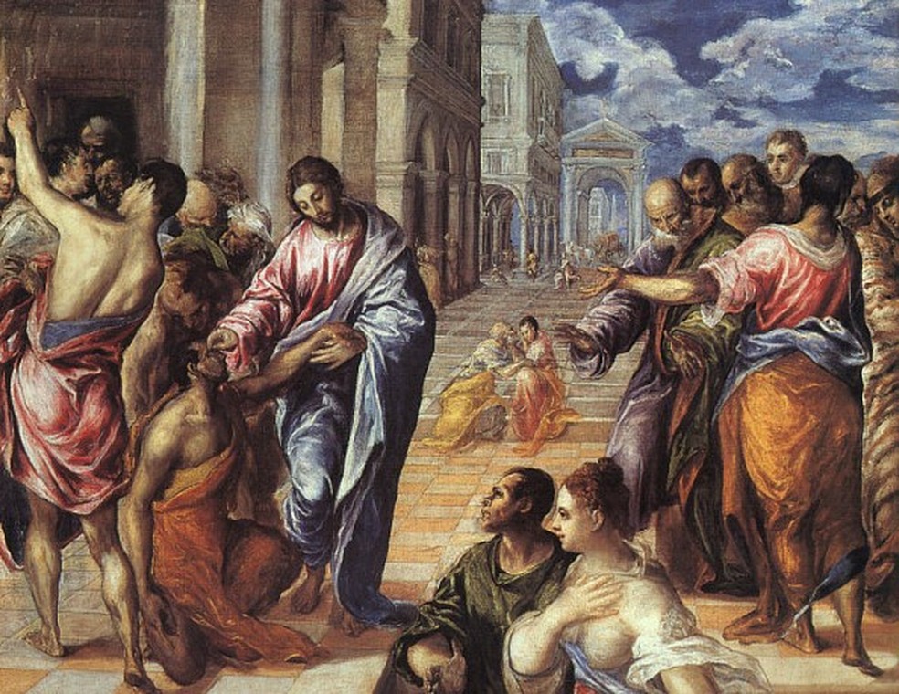 'Jesus curando o cego', de El Greco, pintado por volta de 1570 — Foto: Reprodução/Metropolitan Museum of Art