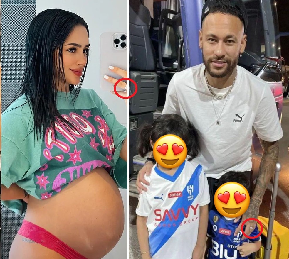 Neymar e Bruna Biancardi voltam a usar alianças — Foto: Instagram