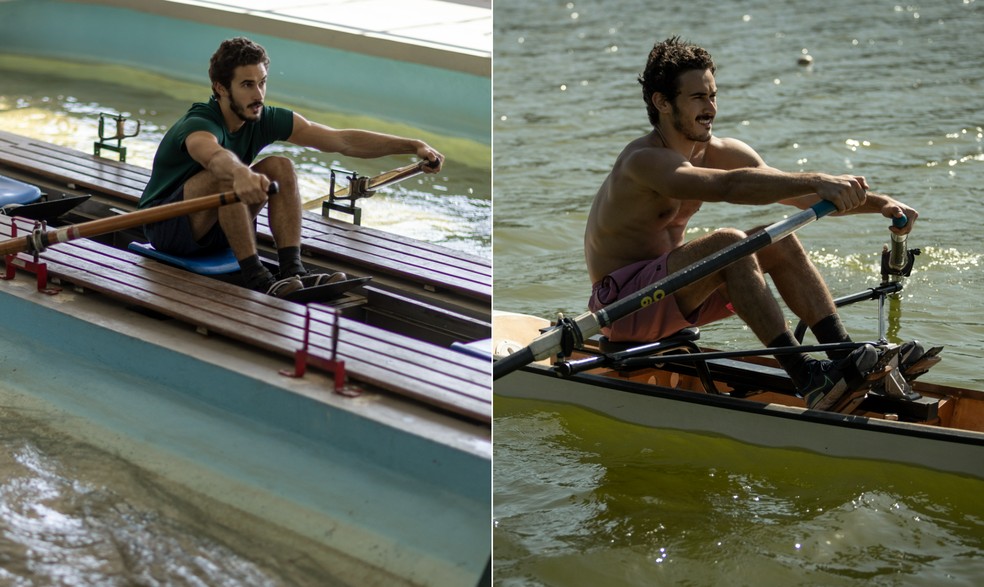 Filipe Bragança fez aulas de remo na raia da Universidade de São Paulo e no mar — Foto: Divulgação