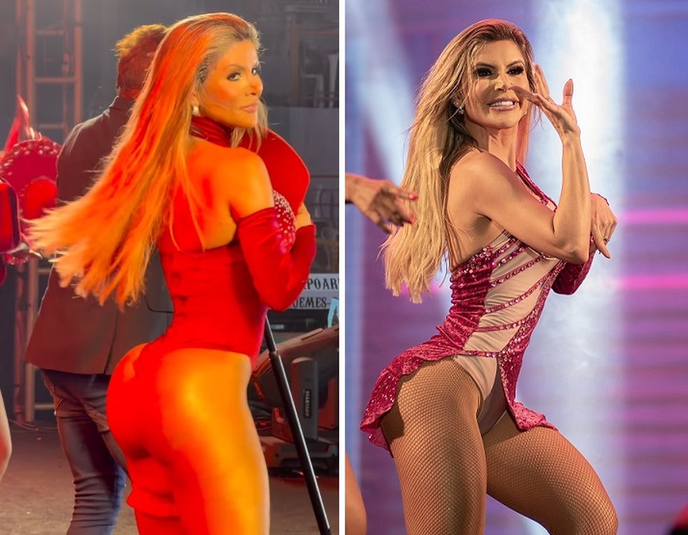 A bailarina Lane Cavalcante roubou a cena no show de Leonardo — Foto: Reprodução/Instagram