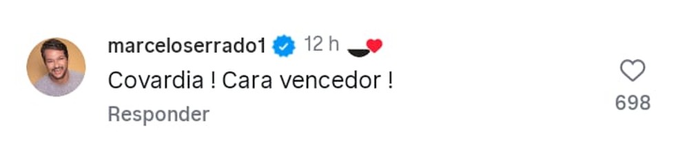 O ator Marcelo criticou a demissão do técnico Felipe Luiz — Foto: Reprodução/ Instagram