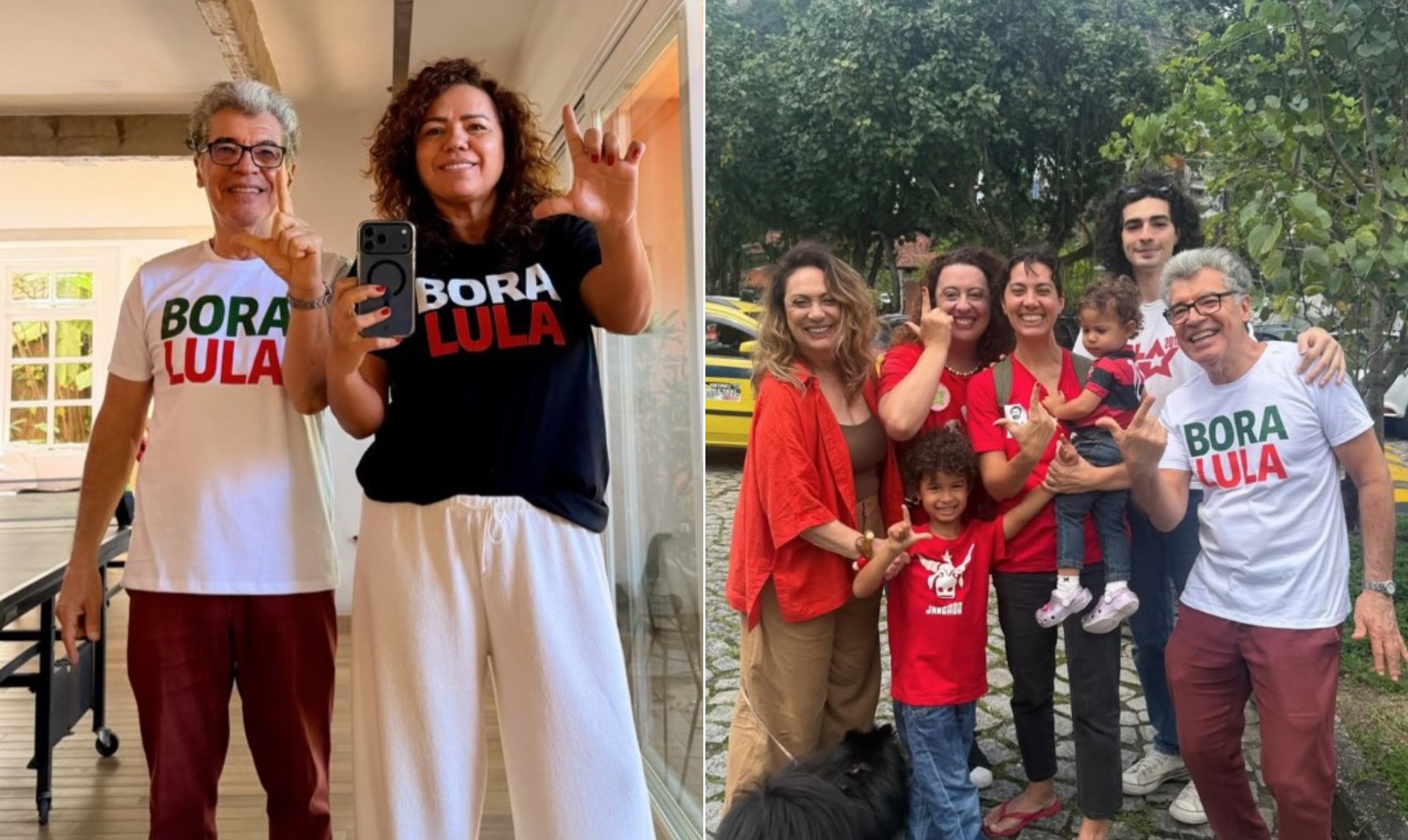Paulo Betti vota com a esposa e encontra ex com as filhas: 'Muito amor envolvido'