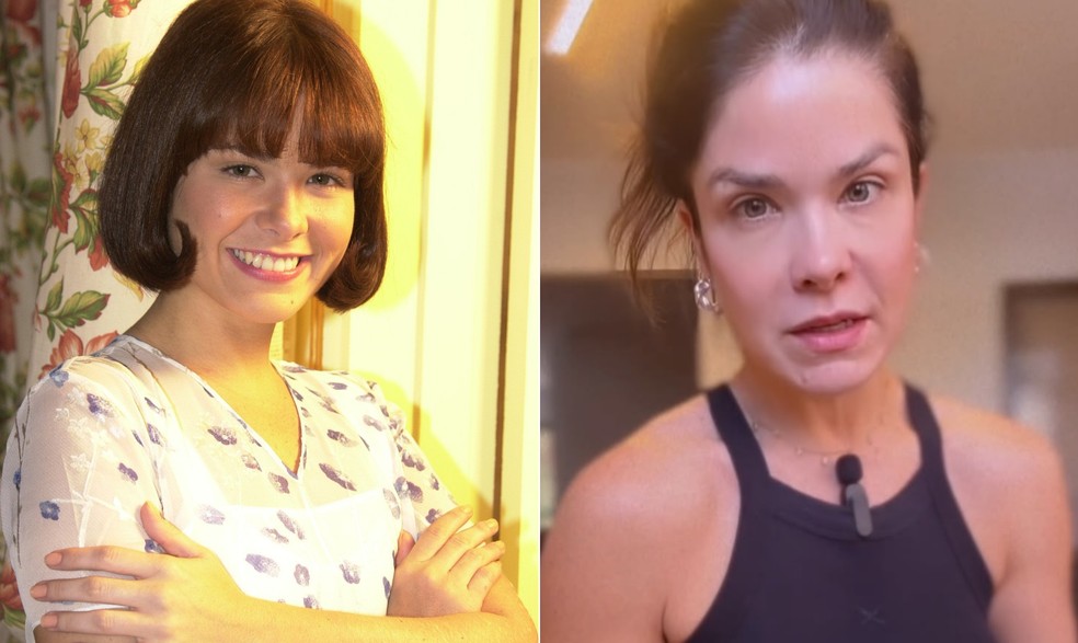Samara Felippo na época de "Chocolate com pimenta" e atualmente — Foto: Gianne Carvalho/ Rede Globo/ Divulgação; Reprodução/ Instagram