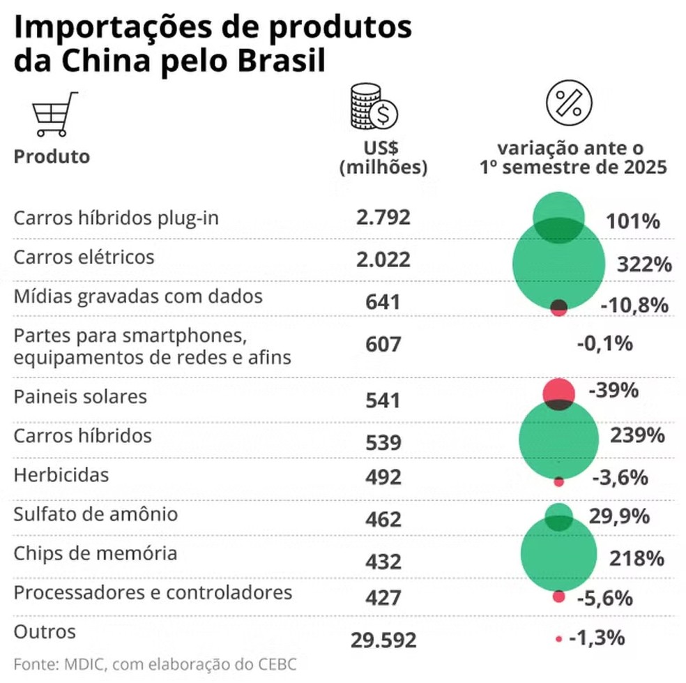 A lista de produtos comprados &mdash; Foto: Editoria de Arte