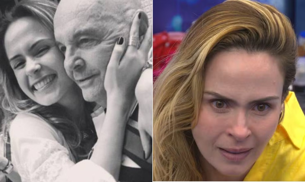 Ana Paula e o pai, Geraldo — Foto: Reprodução/Instagram e Globoplay