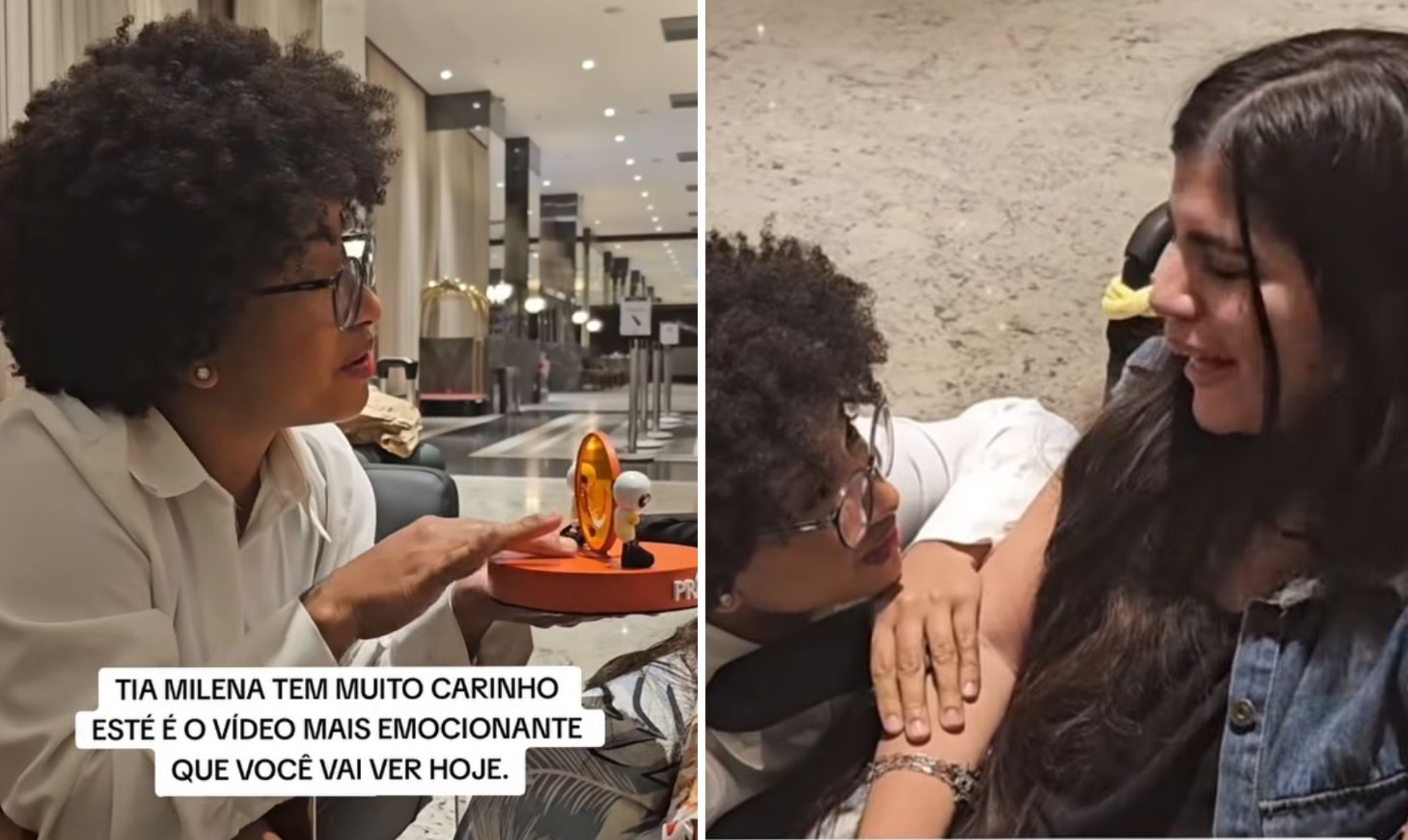 Tia Milena do 'BBB 26' presenteia fã PCD com prêmio especial