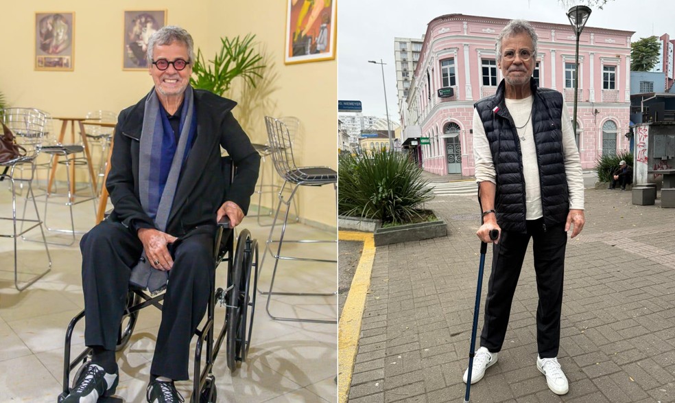 Carlinhos de Jesus explica uso de muletas e cadeira de rodas — Foto: Divulgação