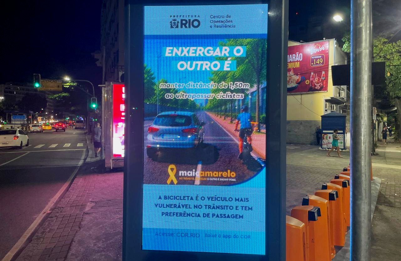 Maio Amarelo: Prefeitura do Rio fará campanha em painéis digitais por um trânsito mais seguro