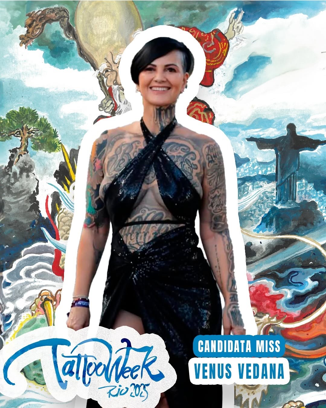 Candidatas do Miss tatuada 2025, no Rio &mdash; Foto: Reprodu&ccedil;&atilde;o/Instagram