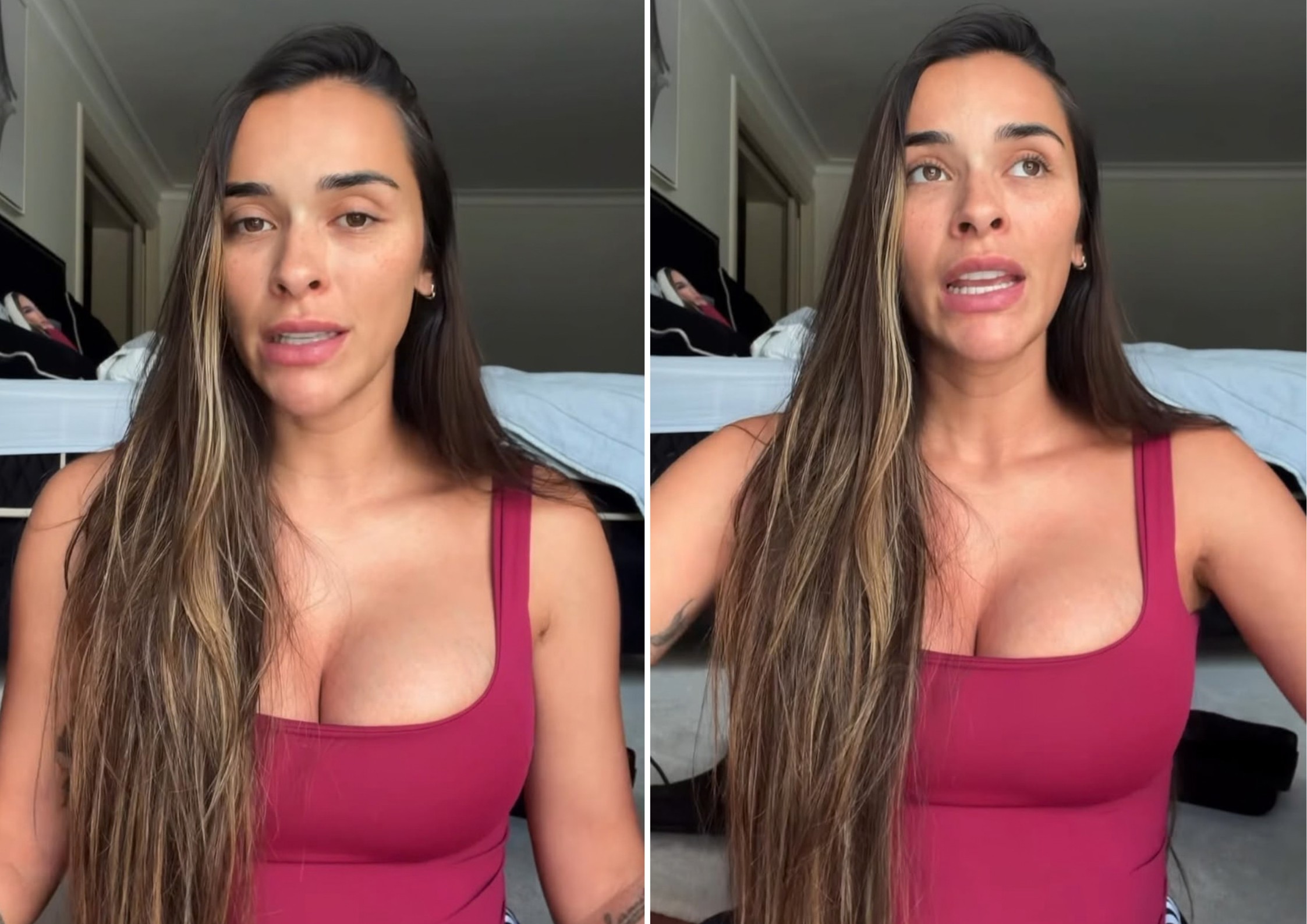 Na reta final da gravidez, Tainá Militão relata crise de ansiedade e apoio do jogador: 'Sensação de medo'
