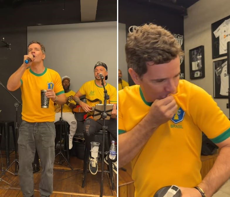 Daniel de Oliveira festeja os 49 anos com cantoria e samba no próprio bar em MG: vídeo
