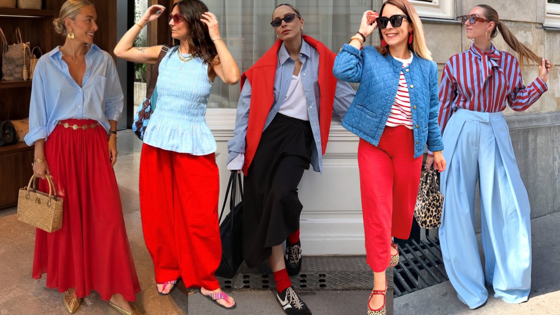 Azul e vermelho é a combinação do momento: saiba como montar looks criativos e interessantes - QTU Questões do Universo