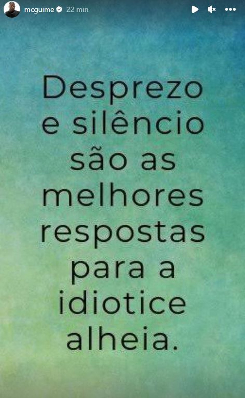 Após Lexa surgir com novo affair, Guimê posta: 'Desprezo e silêncio são as melhores respostas para a idiotice alheia' — Foto: reprodução