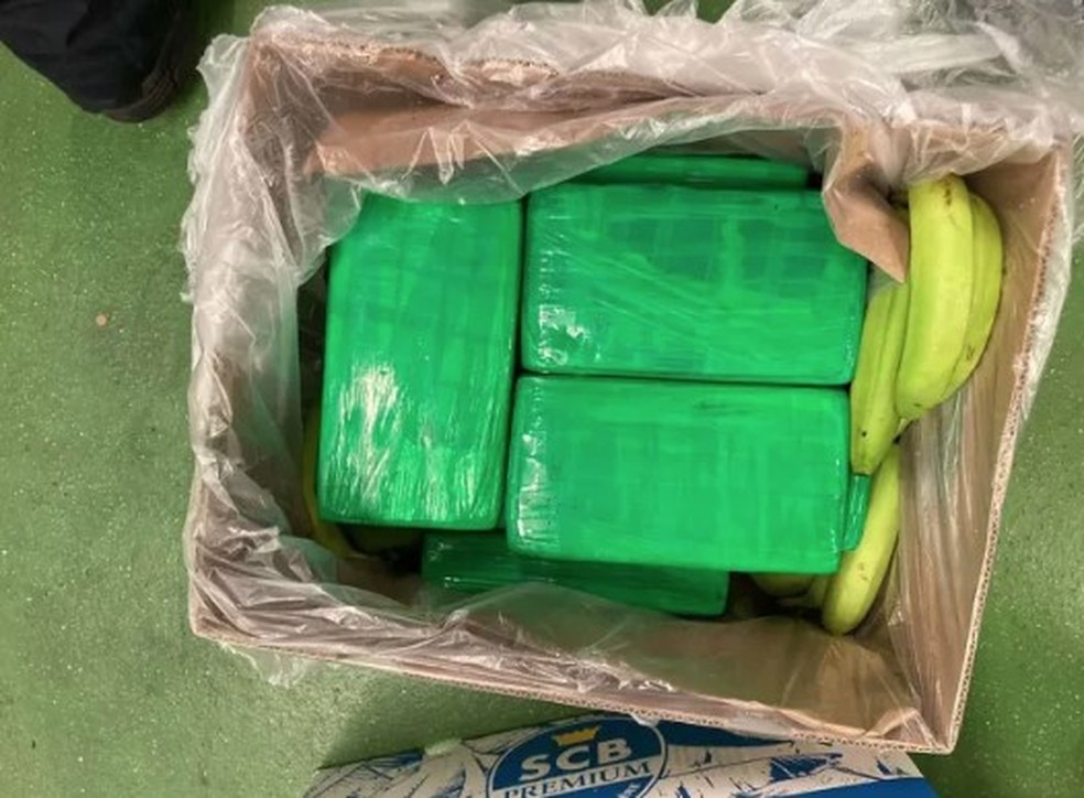 Coca&iacute;na entre bananas apreendida no Reino Unido &mdash; Foto: Reprodu&ccedil;&atilde;o