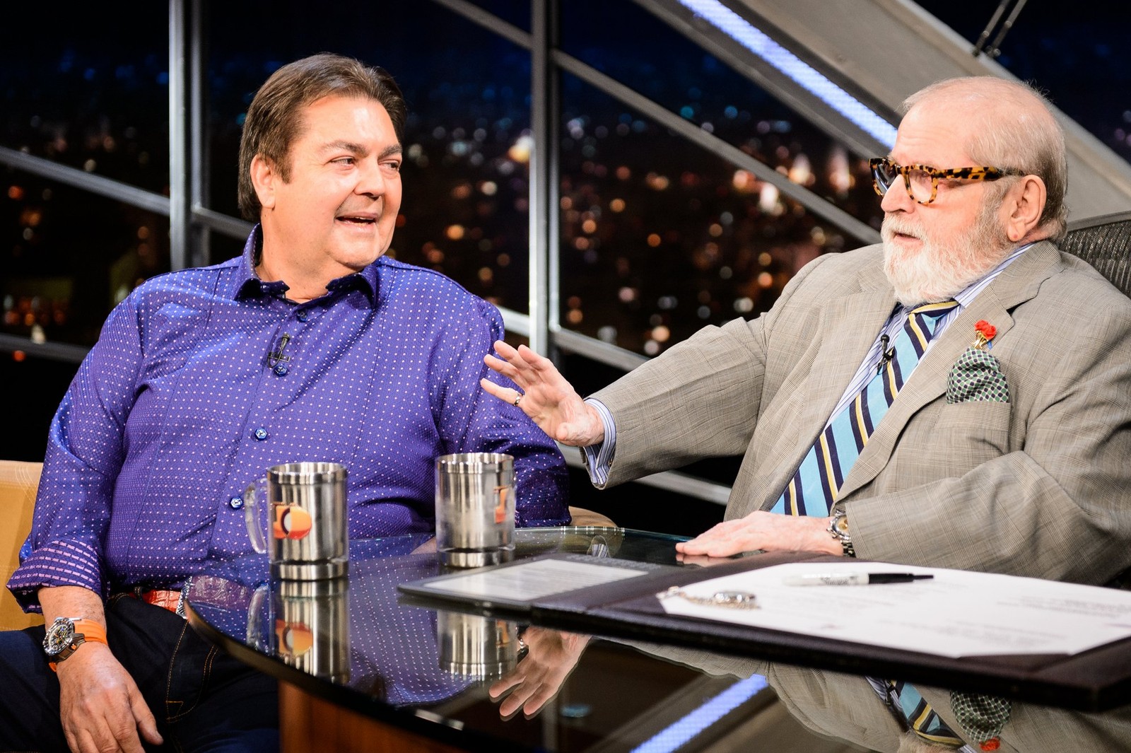 Faustão no Programa do Jô em 2016 — Foto: Ramón Vasconcelos / Rede Globo / Divulgação