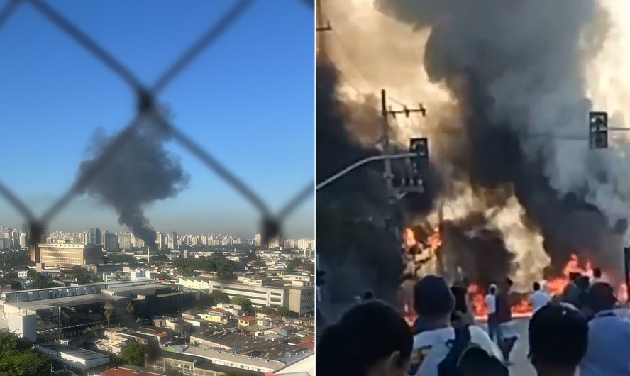 Avião cai em avenida na Barra Funda, na Zona Oeste de São Paulo