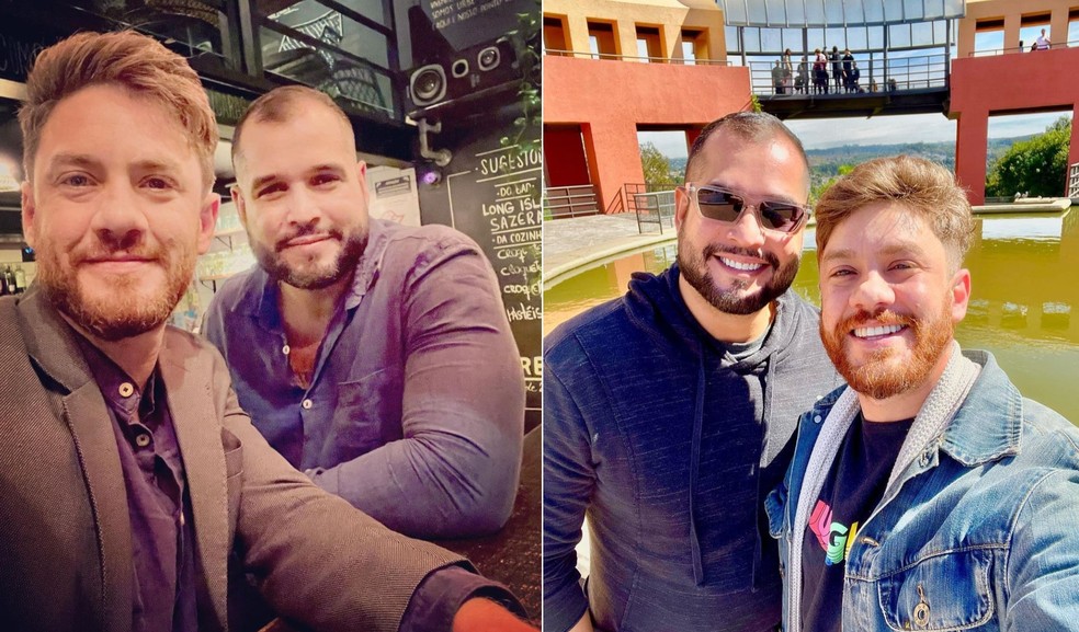 Leonardo Miggiorin e o namorado João Victor Amado — Foto: Reprodução/Instagram
