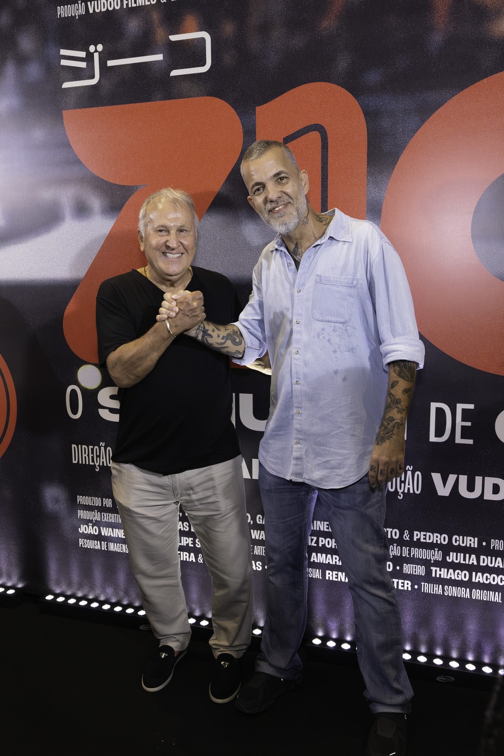 Zico com o diretor, Joao Wainer — Foto: Rogério Resende