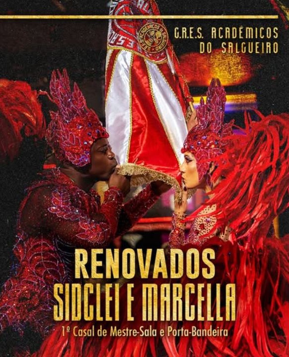 Salgueiro renova com Marcella Alves e Sidclei em meio a rumores de affair de porta-bandeira e chef&atilde;o da Viradouro &mdash; Foto: rep/ instagram