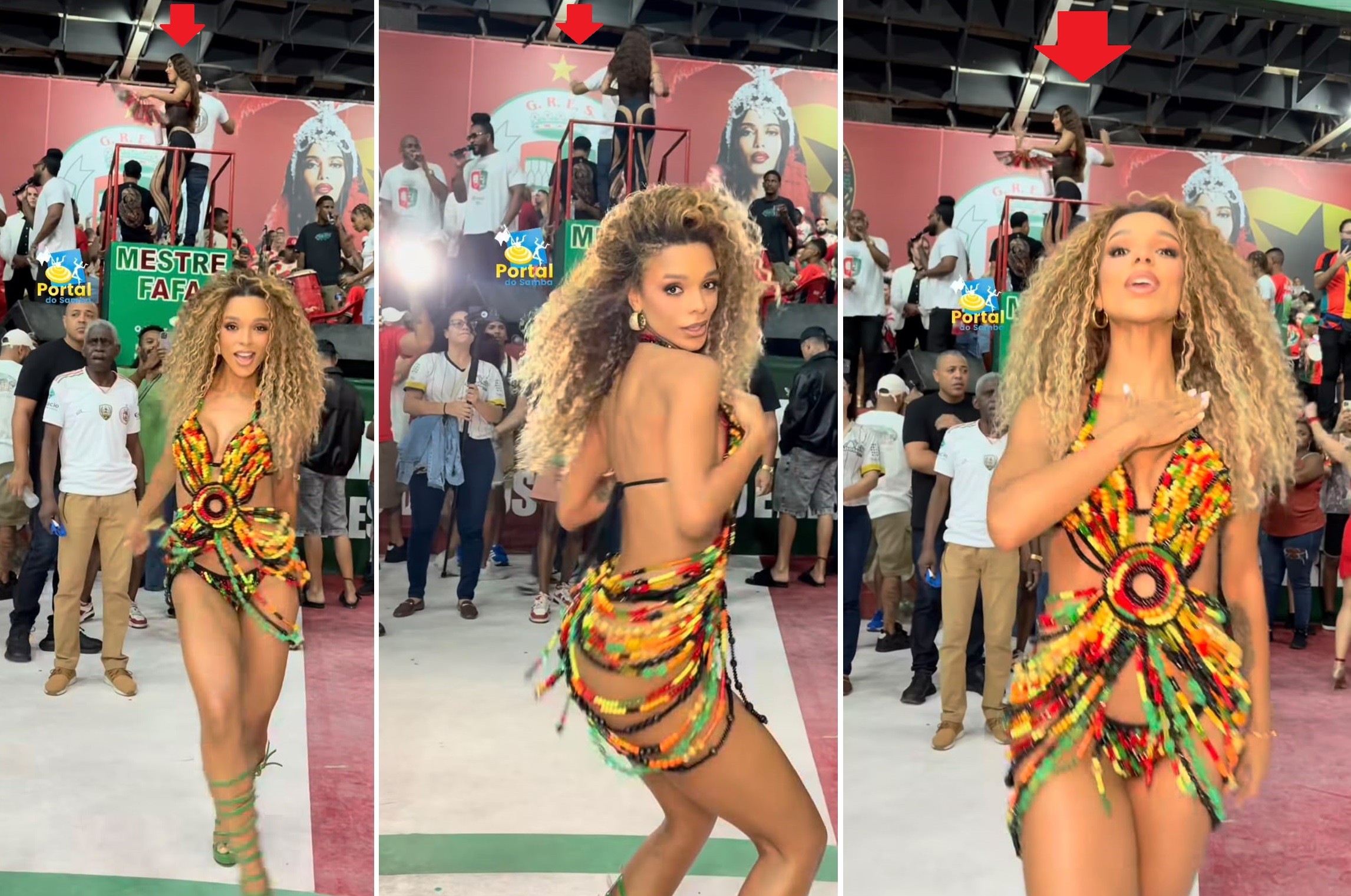 Afronta? Brunna Gonçalves samba em frente à rainha Anitta em ensaio na Grande Rio; vídeo
