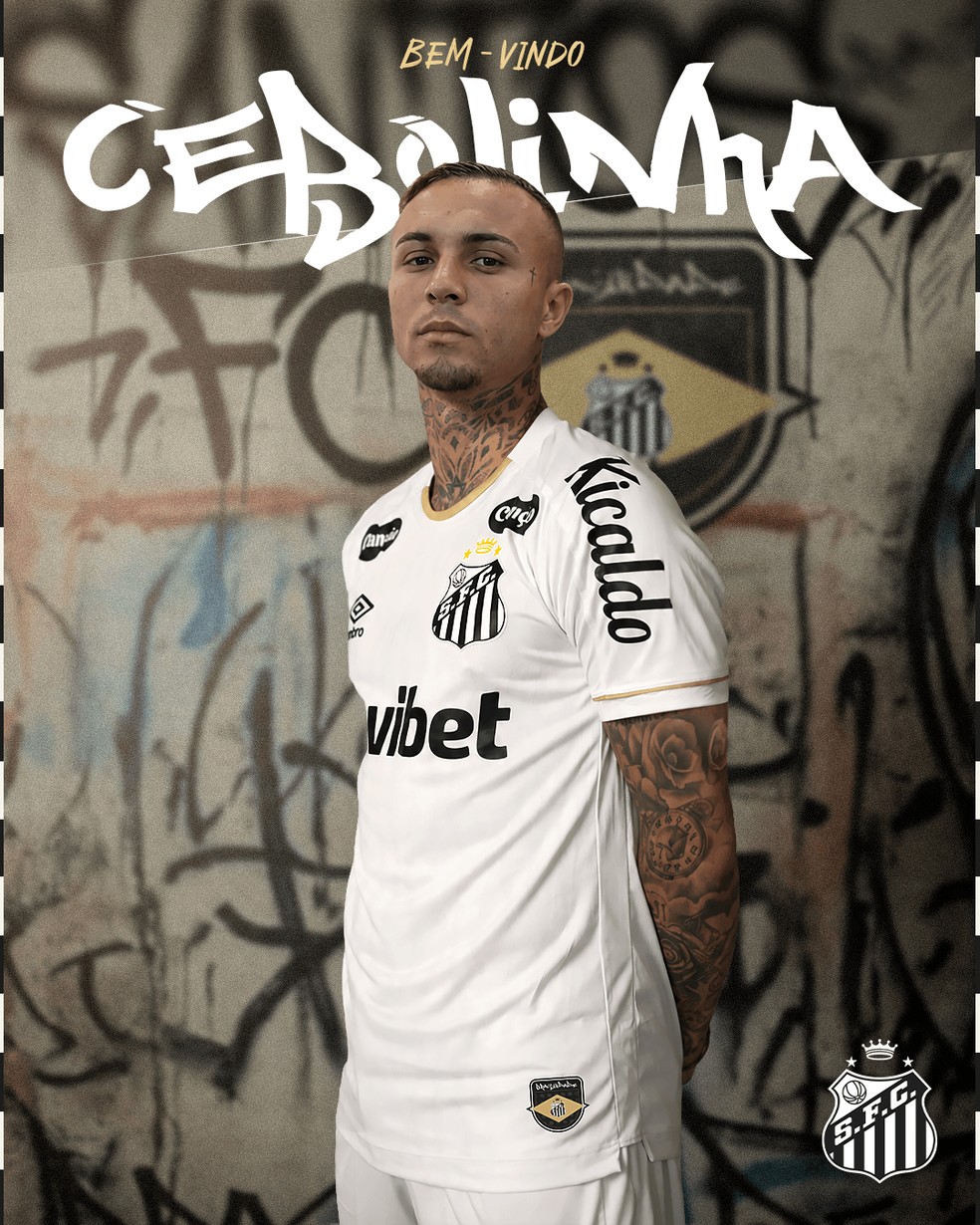 Everton Cebolinha é anunciado pelo Santos — Foto: Divulgação
