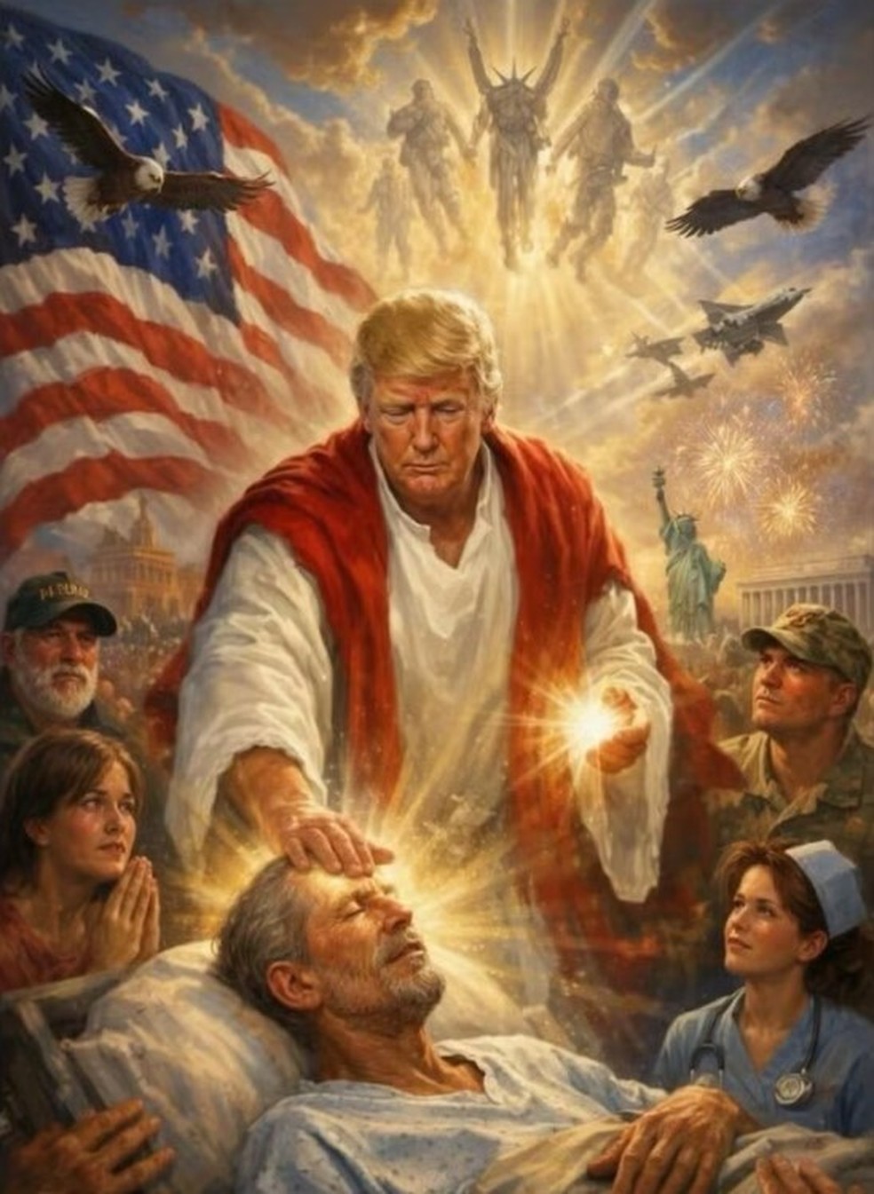 Trump postou imagem em rede social que o retrata como Jesus &mdash; Foto: Reprodu&ccedil;&atilde;o
