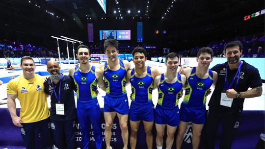 Brasil faz boa classificatória e mantém chances de vaga olímpica por equipe na ginástica masculina