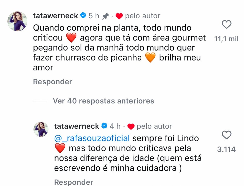 Tat&aacute; Werneck reage &agrave; cena sexy de Rafael Vitti em novela &mdash; Foto: Instagram