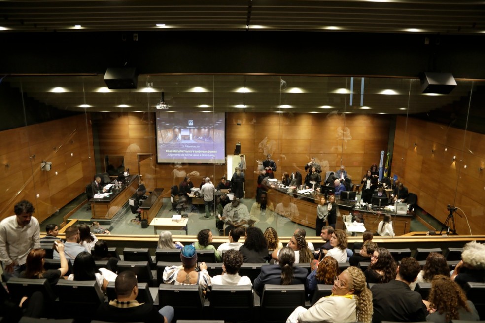 O 4º Tribunal do Júri do Rio, onde acontece o julgamento de Ronnie Lessa e Élcio de Queiroz — Foto: Gabriel de Paiva/Agência O Globo