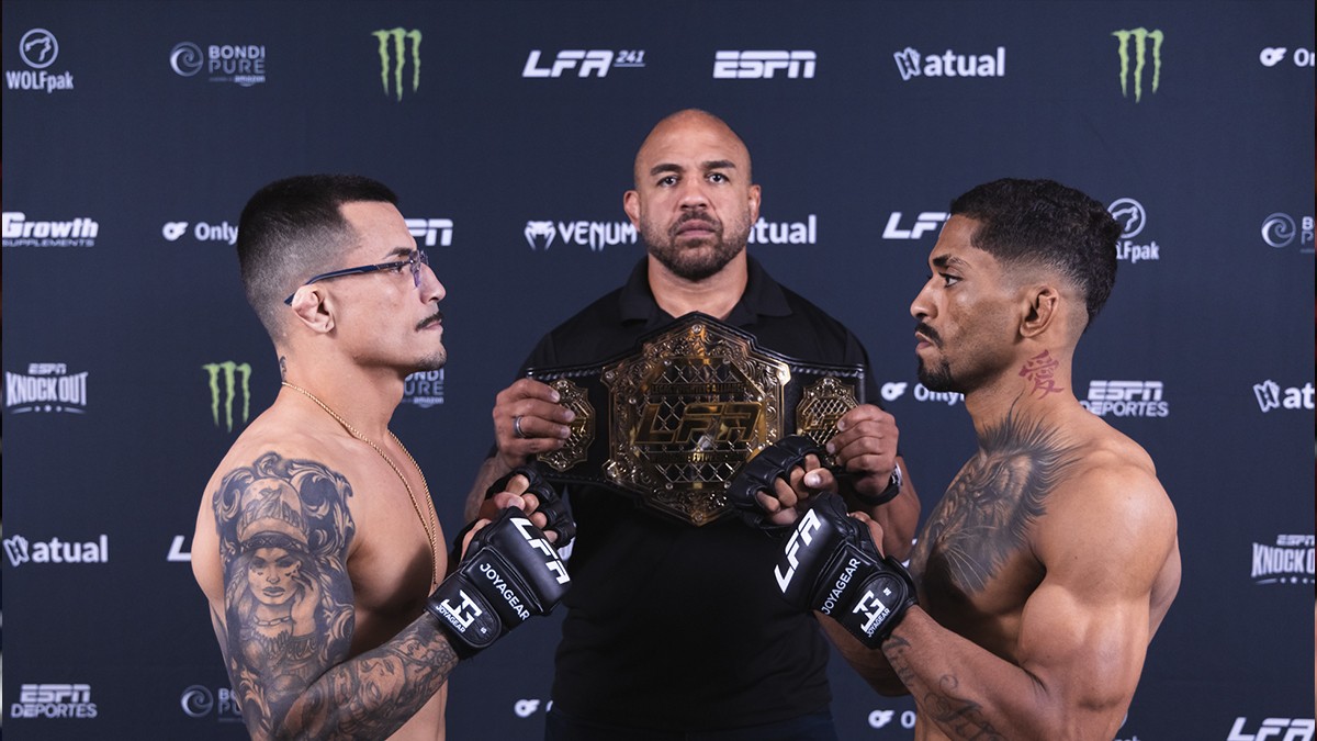 LFA 241 tem disputa de cinturão confirmada após Vinicius Pires e Rafael Pereira baterem o peso em Belo Horizonte - Foto