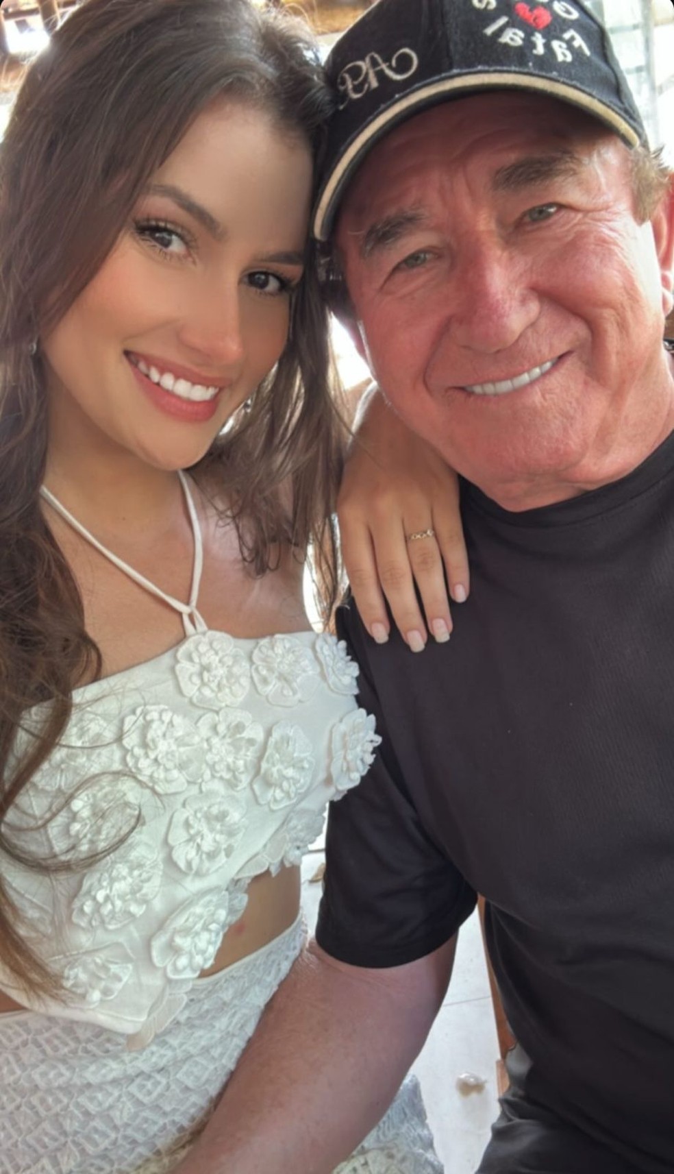 Calita Franciele com Amado Batista  Foto: Instagram