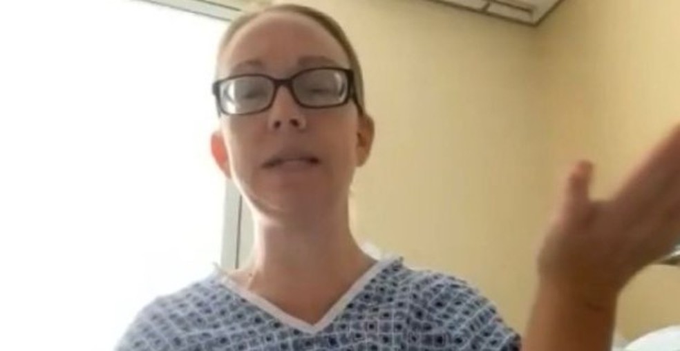 Kristie O'Brien internada em hospital na Flórida — Foto: Reprodução