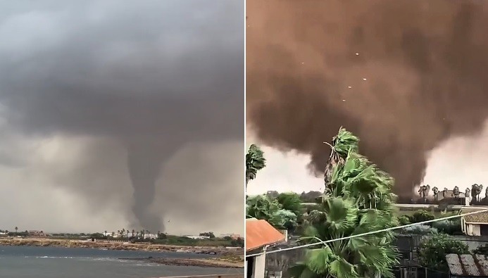 Tornado 'ao estilo dos EUA' destrói cidade costeira na Sicília