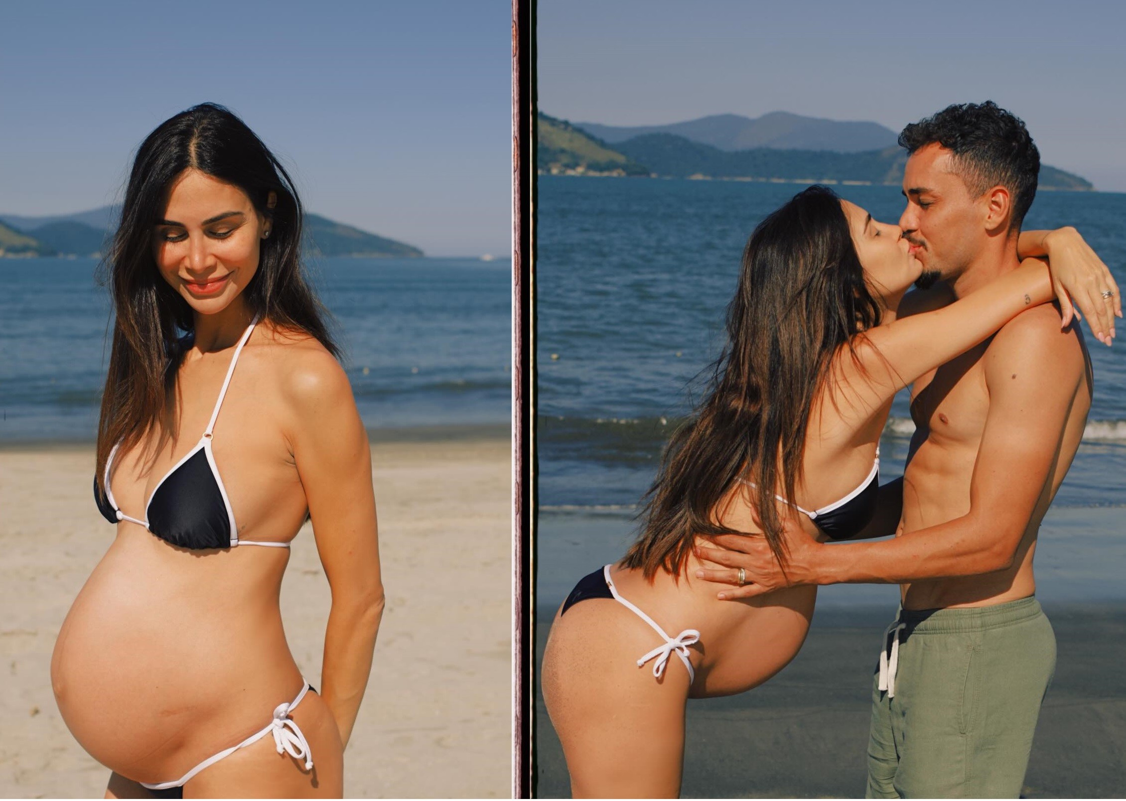 Ex modelo filha de Bebeto exibe o barrigão do terceiro filho com jogador do Mirassol