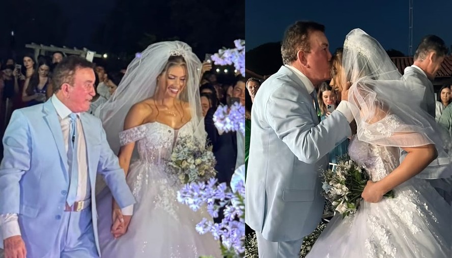 Aos 74 anos, Amado Batista se casa com miss, de 23, em fazenda no MT; fotos e vídeos