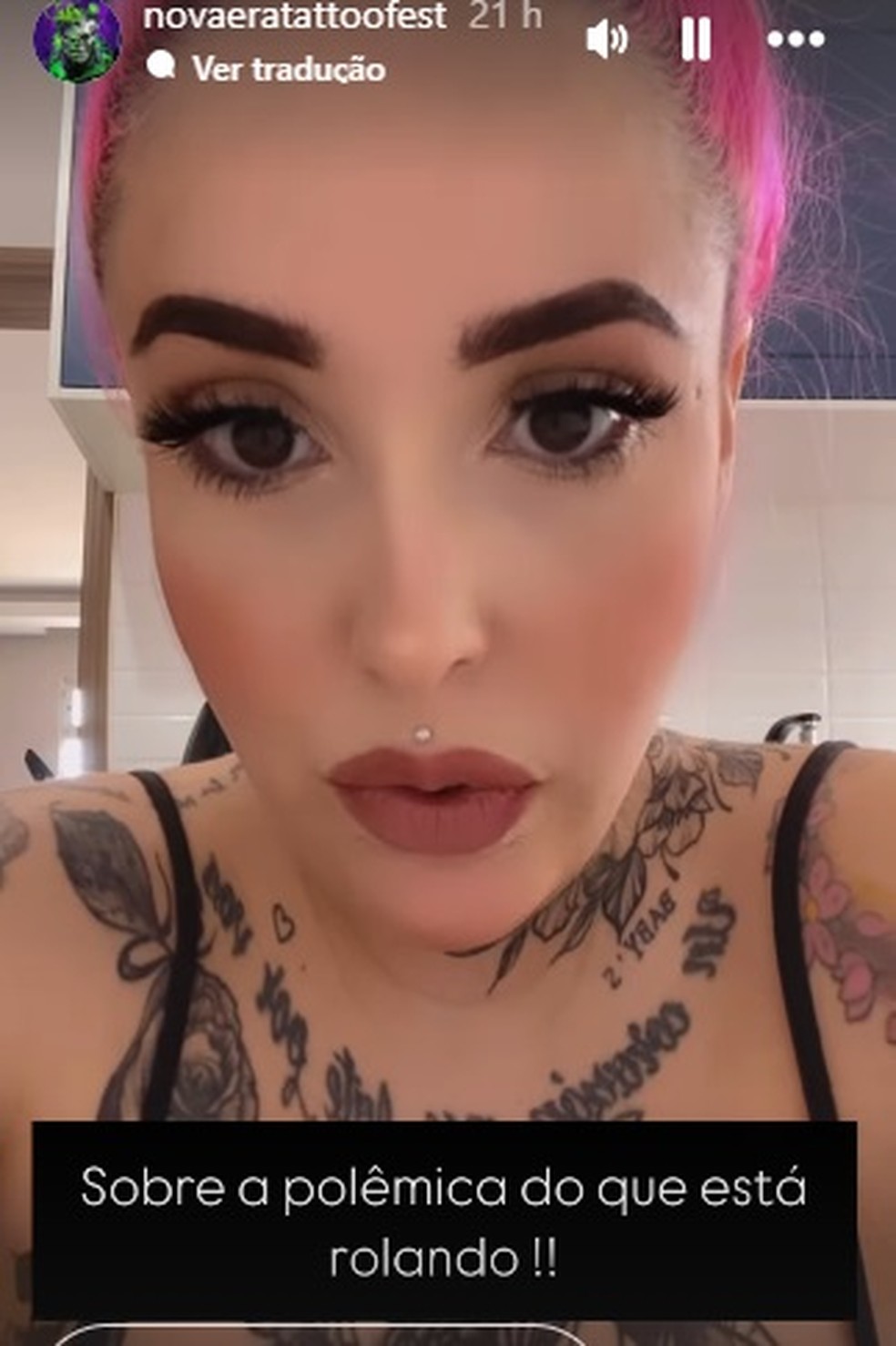 A defesa da campe&atilde; no Miss tatuada 2025 &mdash; Foto: Reprodu&ccedil;&atilde;o/Instagram