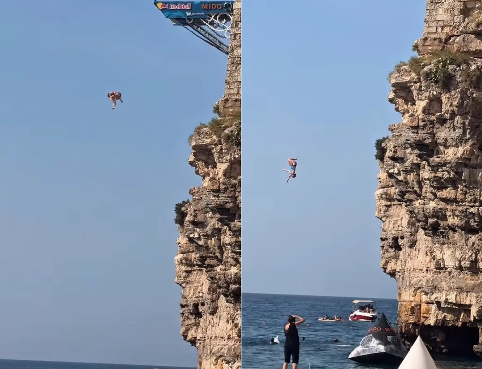 Queda de Molly Carlson em competição na Itália — Foto: Reprodução/Instagram