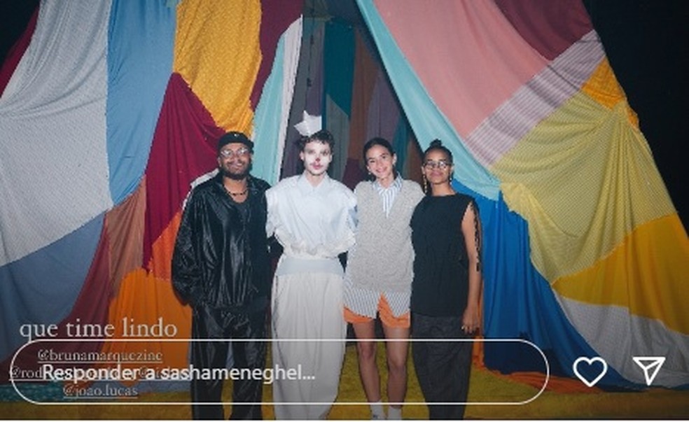 Sasha abre bastidor de clipe do marido, o primeiro dirigido por Bruna Marquezine — Foto: Reprodução/Instagram