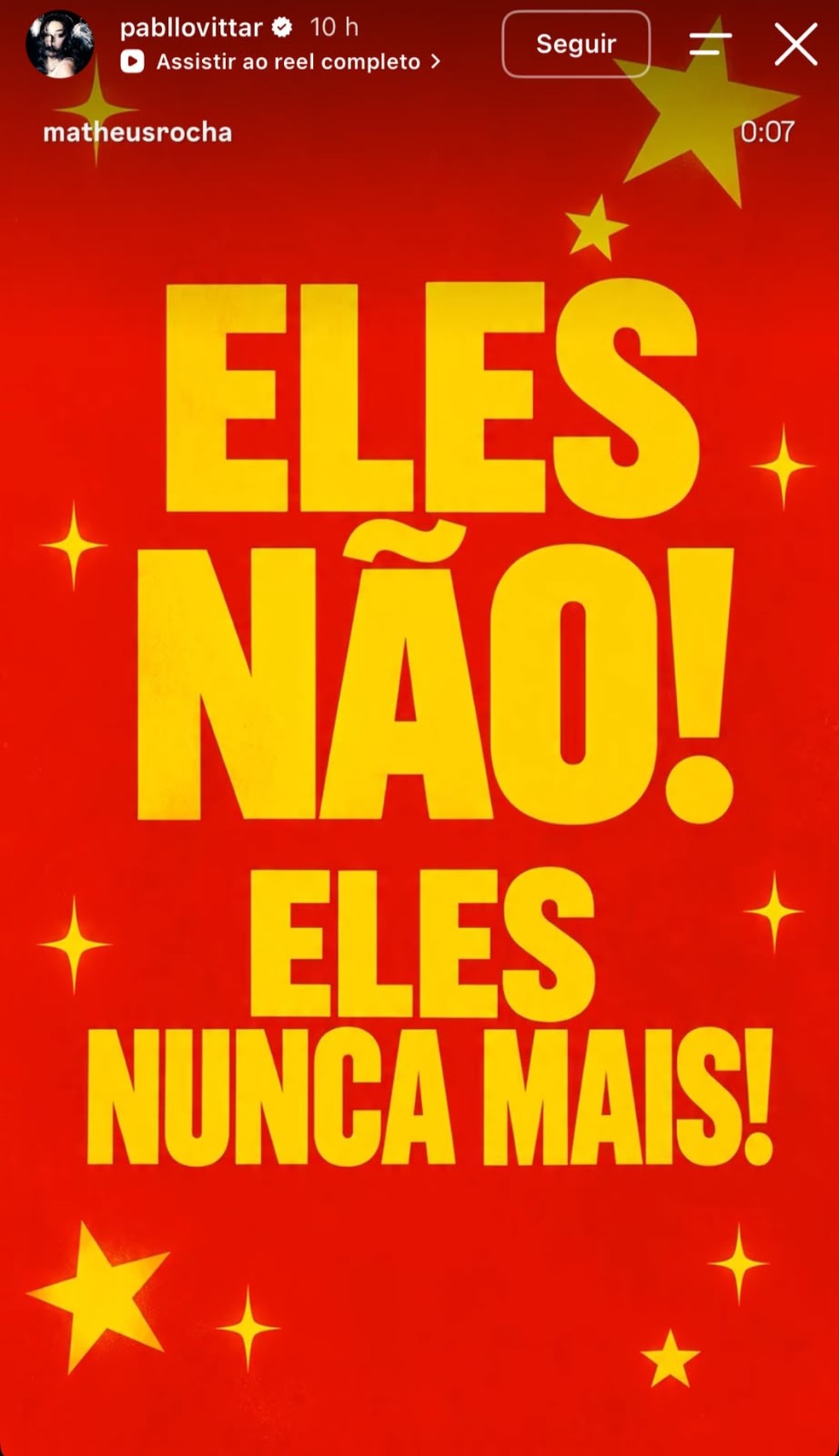 Story da Pabllo Vittar — Foto: Redes sociais