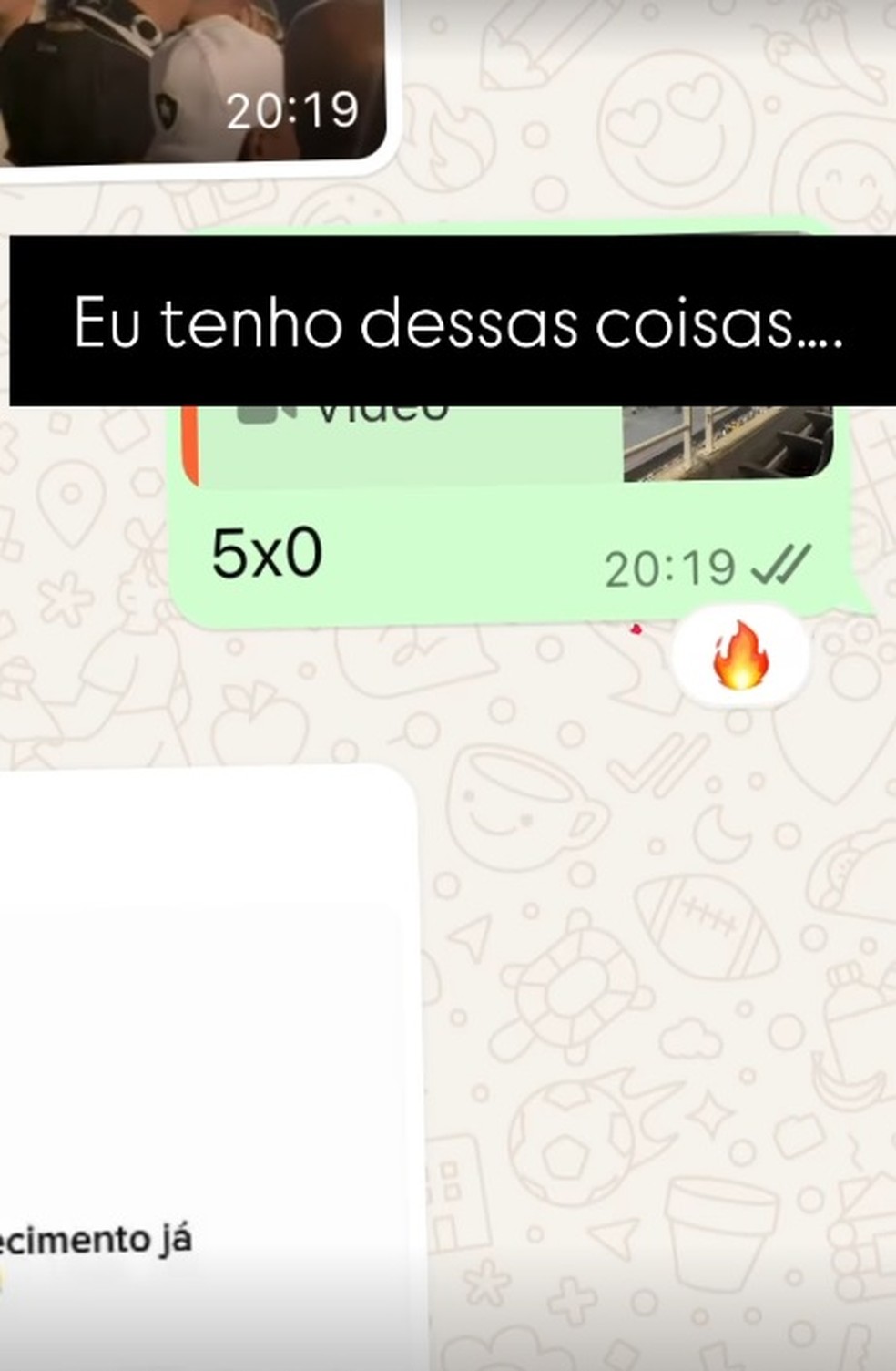 Nicolas Prattes mostra 'previsão' de placar do jogo do Botafogo — Foto: Reprodução/Instagram