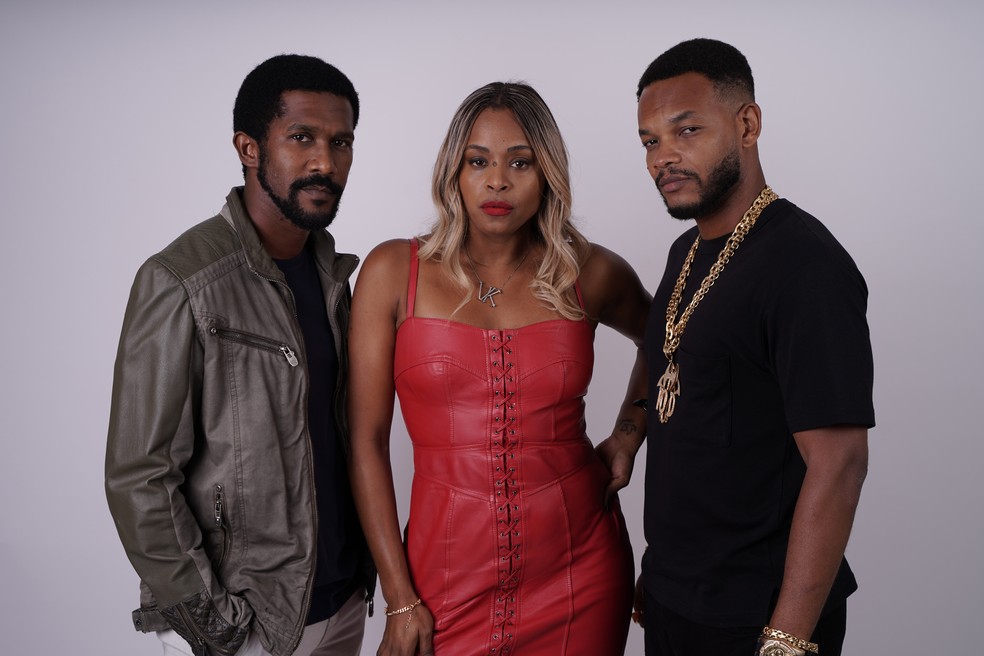 André Luiz Miranda, Roberta Rodrigues e Dhério Chagas em "Verônika com K" — Foto: Divulgação