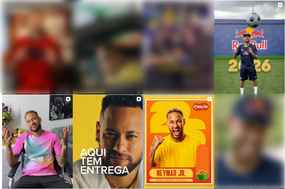 Publis dominam perfil de Neymar — Foto: Reprodução