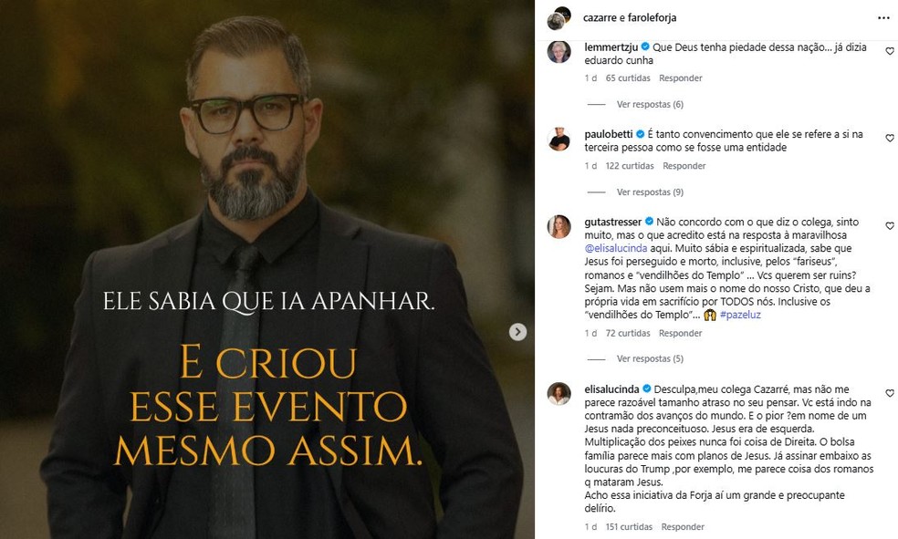 Juliano Cazarré anuncia projeto voltado ao público masculino e é criticado por famosos: 'Discurso que mata mulheres todos os dias' — Foto: Instagram/reprodução