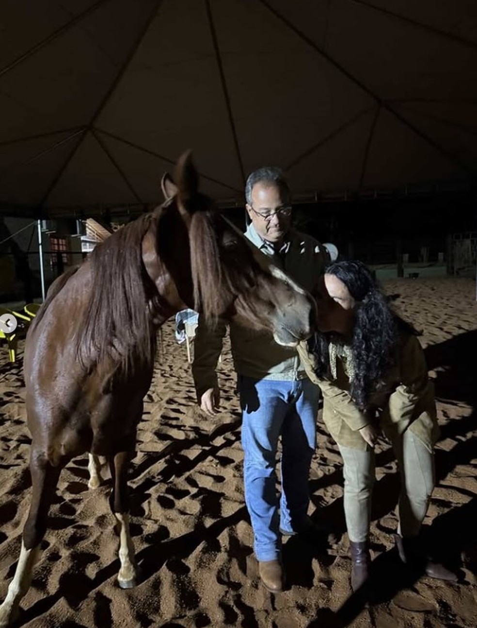 Anitta fez terapia com cavalos em Minas Gerais — Foto: Reprodução/Instagram
