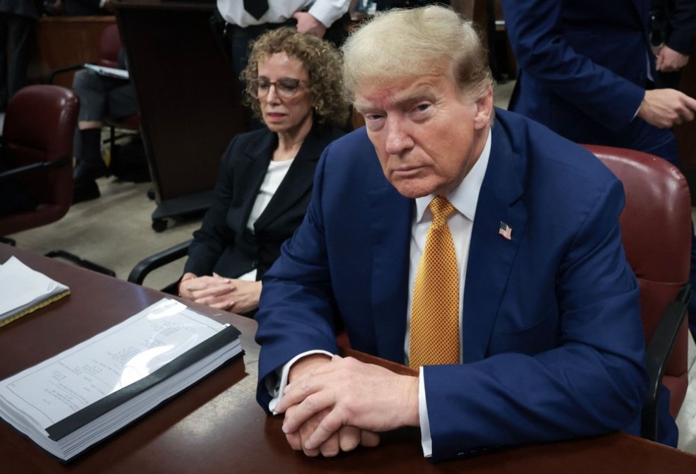 Donald Trump em tribunal de Nova York &mdash; Foto: AFP