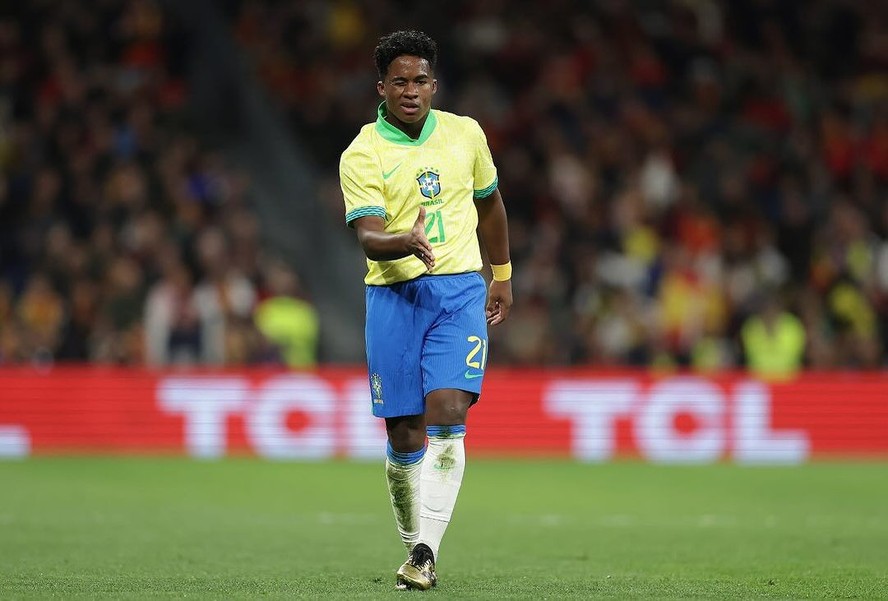 Entenda a comemoração feita por Endrick em gol do Brasil contra a Espanha