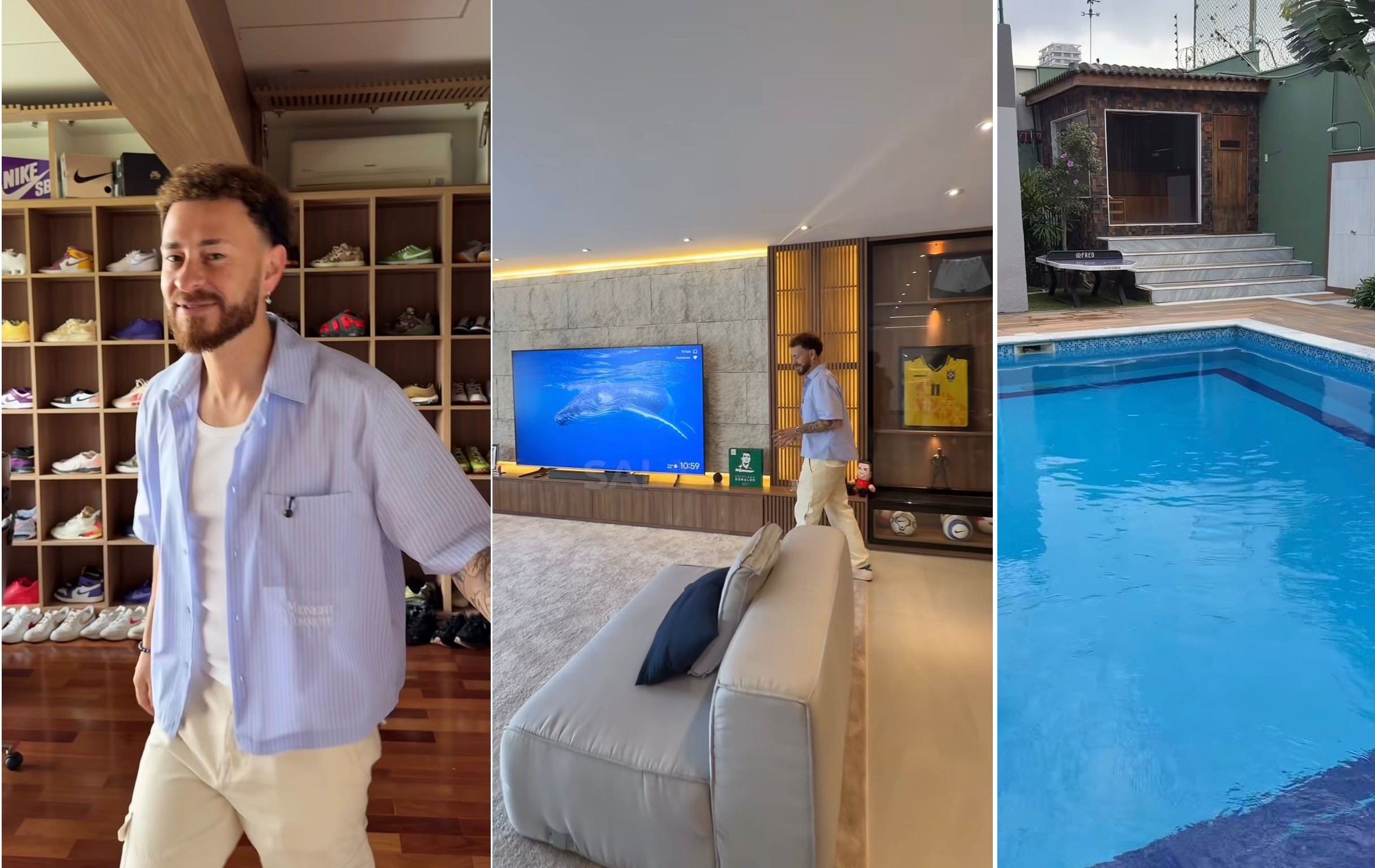 Fred Bruno abre mansão em São Paulo com sala só para tênis e quadra de basquete; fotos e vídeo