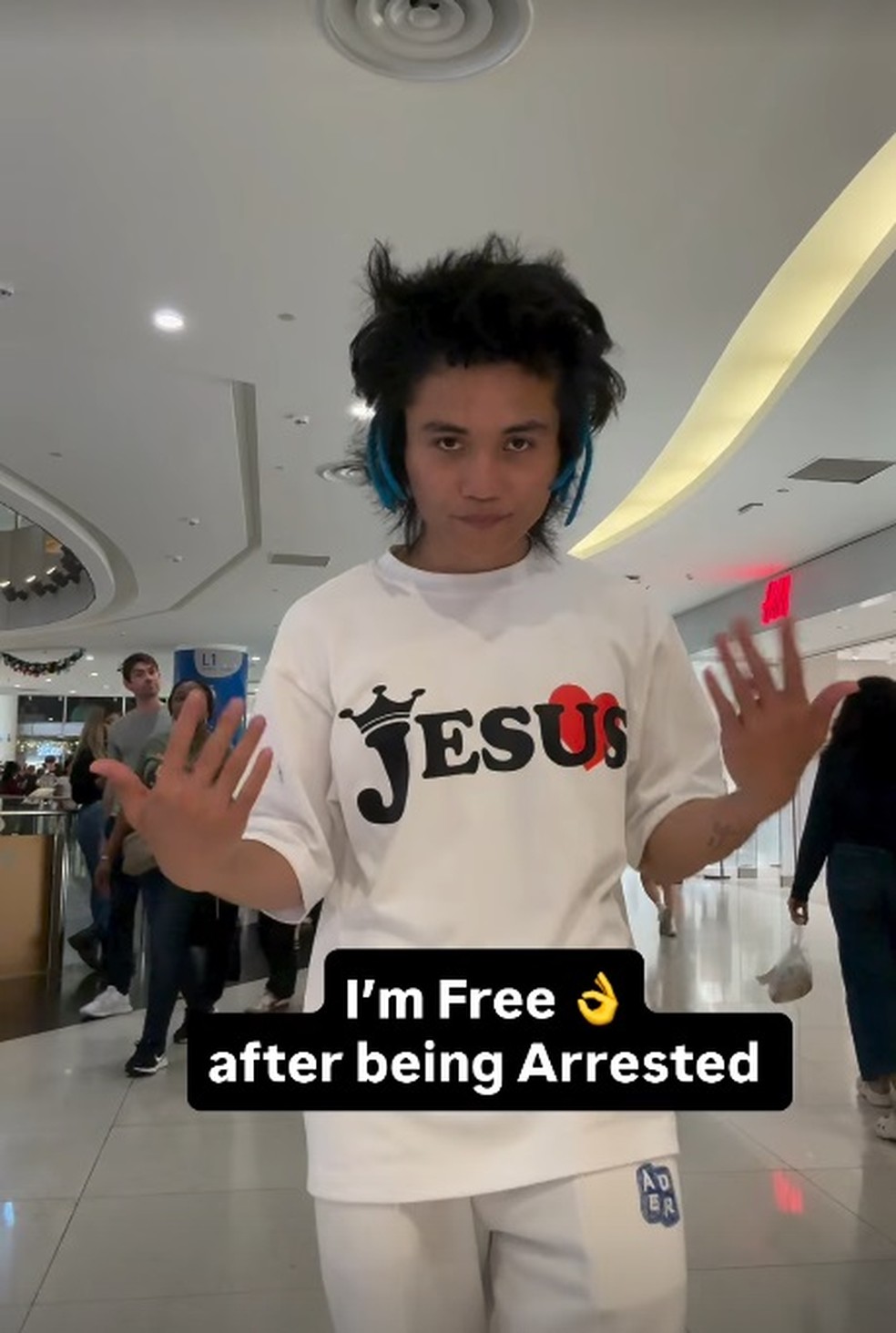 Fã que atacou Ariana Grande em lançamento de filme faz deboche — Foto: Reprodução/Instagram