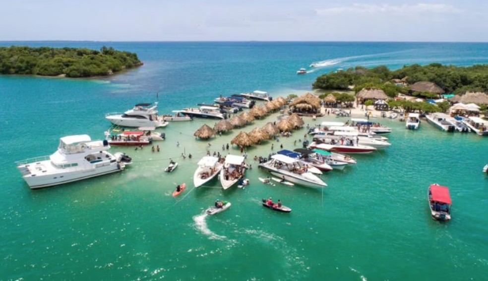Cholón é um dos paraísos mais visitados de Cartagena, Colômbia — Foto: Reprodução/X